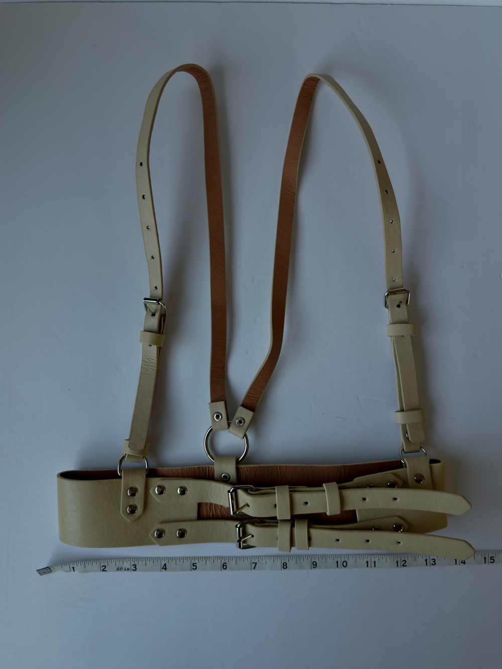Faux leather underbust harness belt